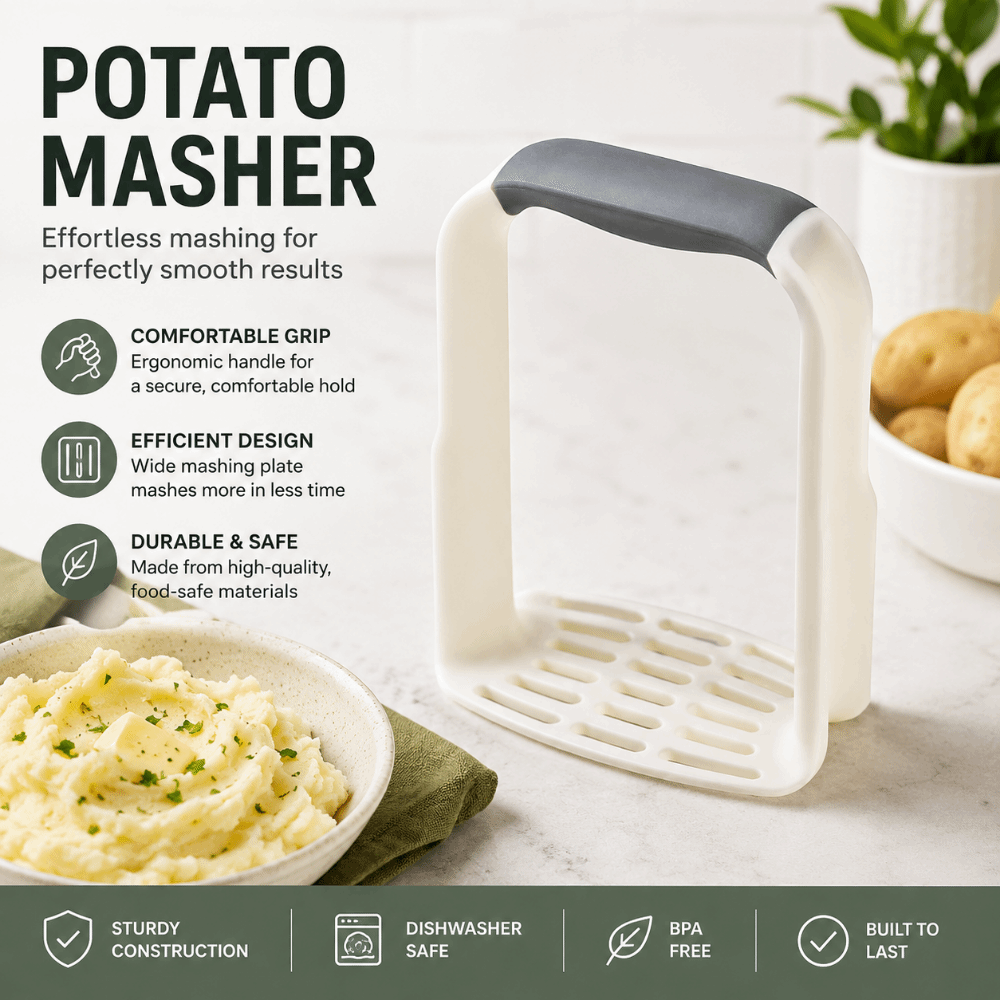 Potato Masher Ricer - Hangable Manual Potatoes Masher Professional Rust-proof