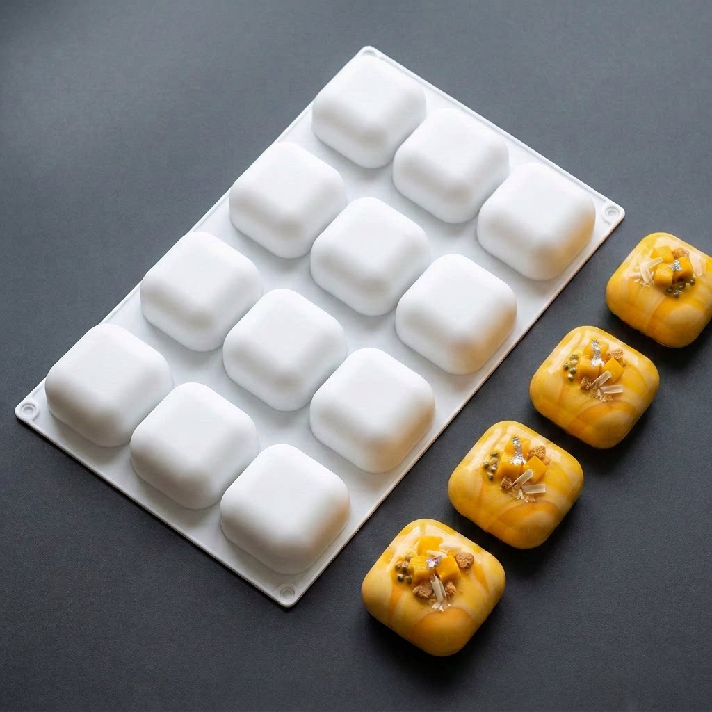 Kitchen Gadgets For Arthritic Hands - 12-Cavity Square Pillow Silicone Mold for