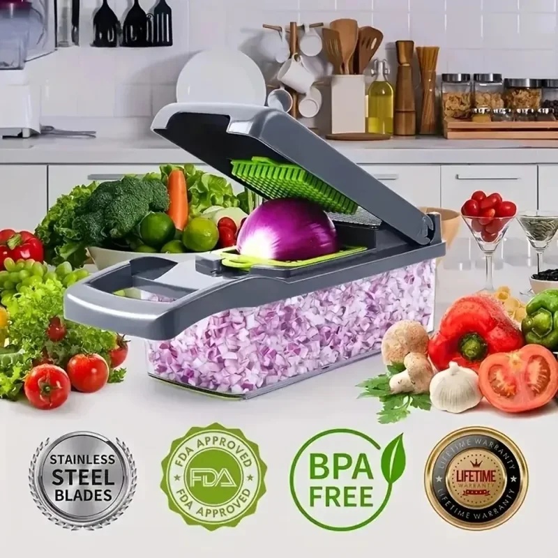 16-in-1 Vegetable Chopper Slic - Potato Masher Ricer ulasan dan harga