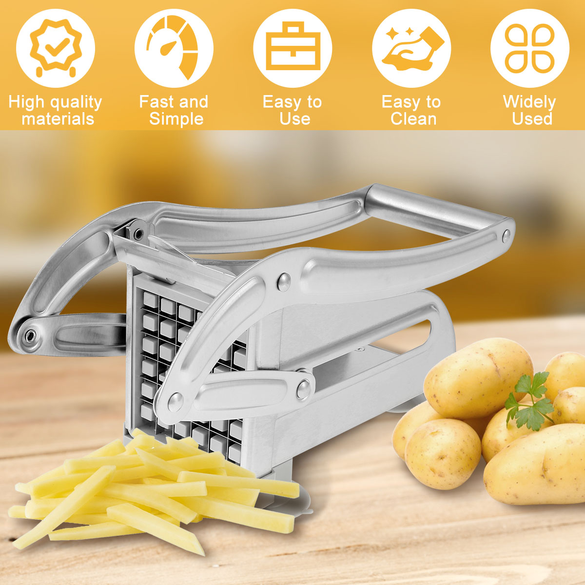 French Fry Cutter Stainless St - Potato Masher Ricer ulasan dan harga