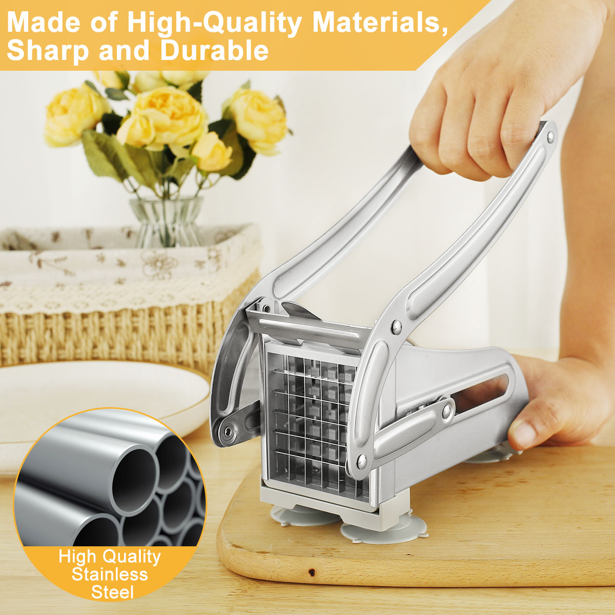 French Fry Cutter Stainless St - Potato Masher Ricer ulasan dan harga