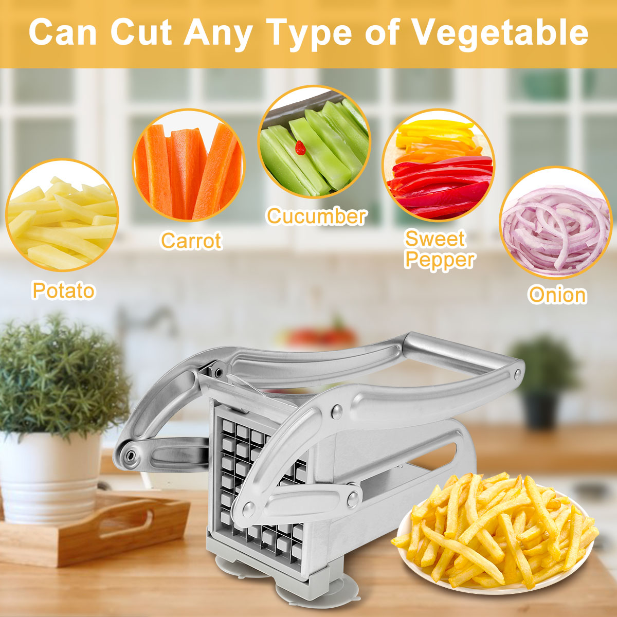 French Fry Cutter Stainless St - Potato Masher Ricer ulasan dan harga